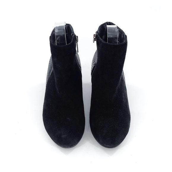 AQUATALIA by Marvin K Judith Black Snakeskin Embossed Wedge Bootie - Picture 3 of 10